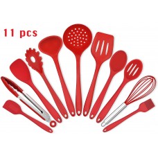 G-Well Silicone Cooking Utensils Set, Heat Resistant Silicone Kitchen Spatulas Set 11 pcs  for Nonstick Cookware, Dishwasher Safe
